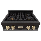ZLINE 30" Autograph Edition Rangetop, Gold Accents, RTBZ-30-G