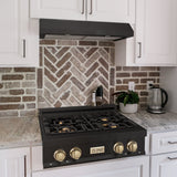 ZLINE 30" Autograph Edition Rangetop, Gold Accents, RTBZ-30-G