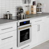 ZLINE 30" Autograph Edition Single Wall Oven with Self Clean and True Convection in Stainless Steel AWSZ-30-CB