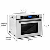ZLINE 30" Autograph Edition Single Wall Oven with Self Clean and True Convection in Stainless Steel AWSZ-30-MB