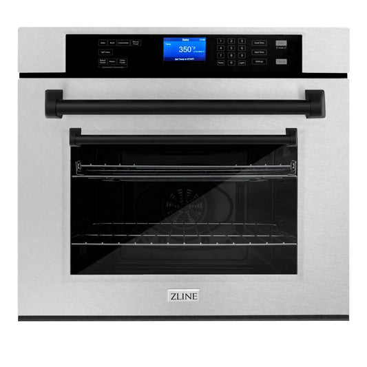 ZLINE 30" Autograph Edition Single Wall Oven with Self Clean and True Convection Stainless Steel AWSSZ-30-MB