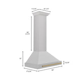 ZLINE 30" Autograph Stainless Wall Range Hood KB4SNZ-30-CB