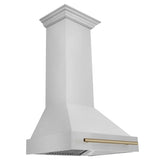ZLINE 30" Autograph Stainless Wall Range Hood, White, 8654STZ-30-G