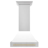 ZLINE 30" Autograph Stainless Wall Range Hood, White, 8654STZ-WM30-G