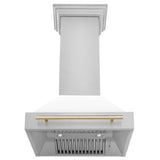 ZLINE 30" Autograph Stainless Wall Range Hood, White, 8654STZ-WM30-G