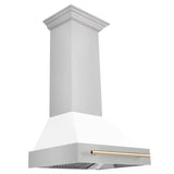 ZLINE 30" Autograph Stainless Wall Range Hood, White, 8654STZ-WM30-G