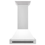ZLINE 30" Autograph Stainless Wall Range Hood, White, 8654STZ-WM30-MB