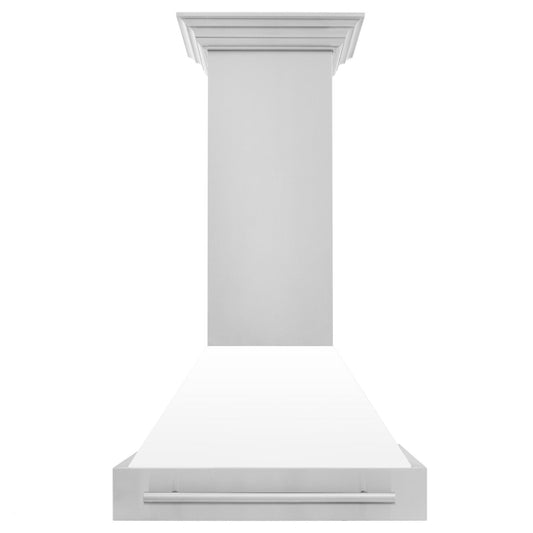 ZLINE 30" Autograph Stainless White Wall Range Hood, 8654STX-WM-30
