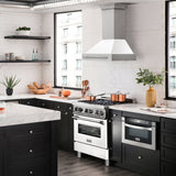 ZLINE 30" Autograph Stainless White Wall Range Hood, 8654STX-WM-30
