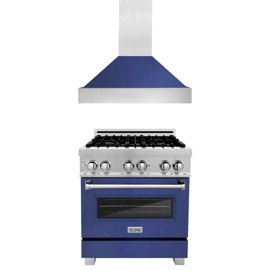 ZLINE 30" Bundle Range RAS-BM-30 & Range Hood 8654BM-30, 2KP-RASBMRH30