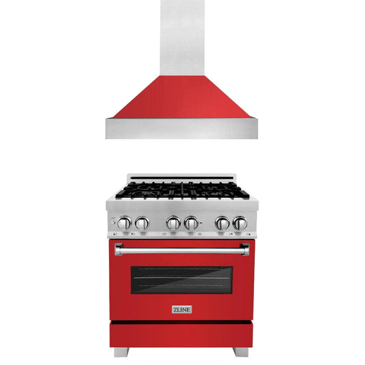 ZLINE 30" Bundle Range RAS-RM-30 & Range Hood 8654RM-30, 2KP-RASRMRH30