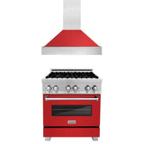 ZLINE 30" Bundle Range RAS-RM-30 & Range Hood 8654RM-30, 2KP-RASRMRH30