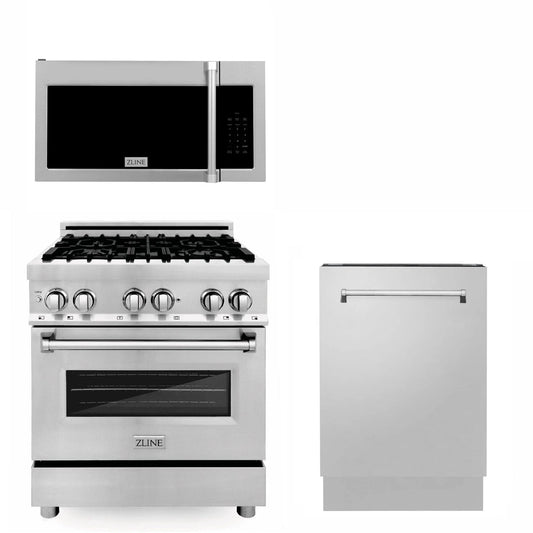 ZLINE 30" Bundled Stainless DualRange RangeHood Dishwasher 3KP-RAOTRH30-DWV