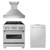 ZLINE 30" Bundled Stainless DualRange RangeHood Dishwasher 3KP-RASRH30-DWV