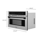 ZLINE 30” Convection Microwave, Stainless Steel, Black MWOZ-30-SS-MB