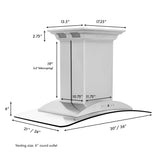 ZLINE 30" CrownSound‚ Ducted Vent Island Mount Range Hood in Stainless Steel with Built-in Bluetooth Speakers, GL9iCRN-BT-30