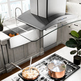 ZLINE 30" CrownSound‚ Ducted Vent Island Mount Range Hood in Stainless Steel with Built-in Bluetooth Speakers, GL9iCRN-BT-30