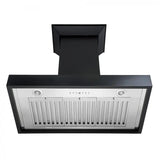 ZLINE 30" Designer Series Wooden Wall Range Hood in Black, KBCC-30