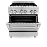 ZLINE 30" Dual Fuel Oven Range, Stainless Steel, Brass Burners, RA-BR-30
