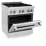ZLINE 30" Dual Fuel Oven Range, Stainless Steel, Brass Burners, RA-BR-30