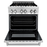 ZLINE 30" Dual Fuel Oven Range, Stainless Steel, Brass Burners, RA-BR-30