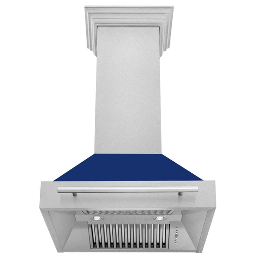 ZLINE 30" DuraSnow® Stainless Steel Range Hood with Color Shell Options 8654SNX-BG-30