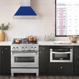 ZLINE 30" DuraSnow® Stainless Steel Range Hood with Color Shell Options 8654SNX-BG-30