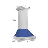 ZLINE 30" DuraSnow® Stainless Steel Range Hood with Color Shell Options 8654SNX-BM-30