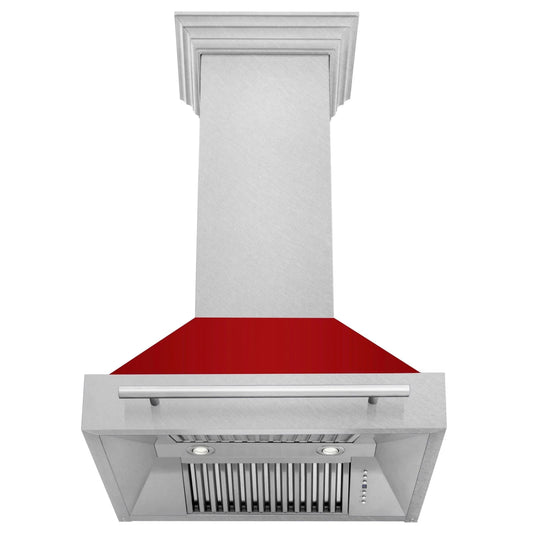 ZLINE 30" DuraSnow® Stainless Steel Range Hood with Color Shell Options 8654SNX-RM-30