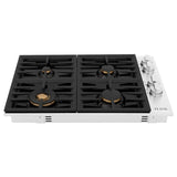 ZLINE 30" Gas Cooktop with 4 Gas Brass Burners and Black Porcelain Top RC-BR-30-PBT
