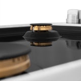 ZLINE 30" Gas Cooktop with 4 Gas Brass Burners and Black Porcelain Top RC-BR-30-PBT