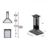 ZLINE 30" Hand Hammered Copper Island Range Hood, 8GL2Hi-30