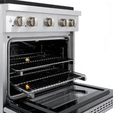 ZLINE 30 in. 4.2 cu. ft. 4 Burner Gas Range with Convection Gas Oven in Stainless Steel, SGR30