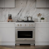ZLINE 30 In. Gas Range, Stainless Steel w/ Brass Burners, SGR-BR-30
