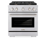 ZLINE 30 In. Gas Range, Stainless Steel w/ Brass Burners, SGR-BR-30