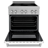 ZLINE 30" Induction Range in DuraSnow with a 4 Element Stove and Electric Oven RAINDS-WM-30