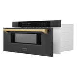 ZLINE 30" Microwave Drawer, Black Stainless, Bronze MWDZ-30-BS-CB