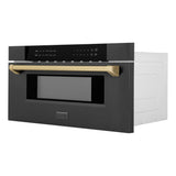 ZLINE 30" Microwave Drawer, Black Stainless, Bronze MWDZ-30-BS-CB