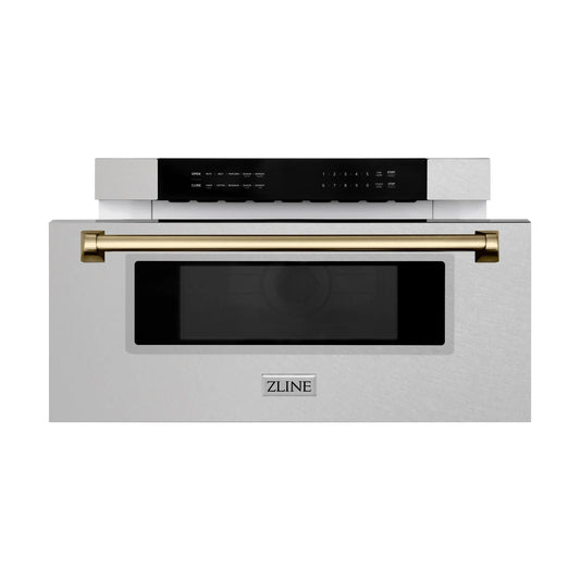 ZLINE 30" Microwave Drawer, Stainless Steel, Bronze MWDZ-30-SS-CB