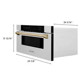 ZLINE 30" Microwave Drawer, Stainless Steel, Gold MWDZ-30-SS-G