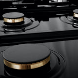 ZLINE 30" Porcelain Rangetop, DuraSnow®, 4 Brass Burners, RTS-BR-30