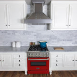 ZLINE 30" Professional Dual Fuel Range, Red Matte Door, RA-RM-30