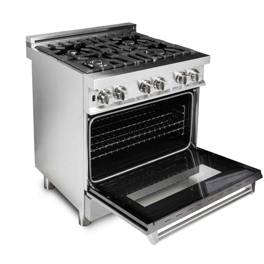 ZLINE 30" Professional Dual Fuel Range, Snow Finish Door, RA-SN-30