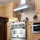 ZLINE 30" Remote Dual Blower Stainless Wall Range Hood, 597-RD-30