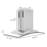 ZLINE 30" Stainless Steel Island Range Hood, GL9i-30