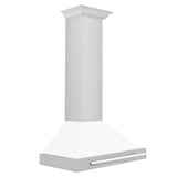 ZLINE 30" Stainless Steel Range Hood with White Matte Shell and Stainless Steel Handle  KB4STX-WM-30