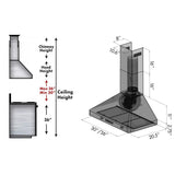 ZLINE 30" Stainless Steel Wall Range Hood, KF2-30