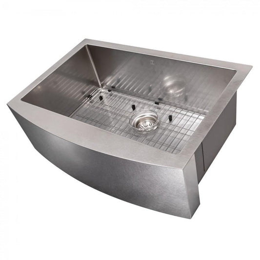 ZLINE 30" Undermount Single Bowl Apron Sink Stainless Steel, SAS-30S