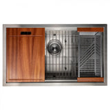 ZLINE 30" Undermount Single Bowl Ledge Sink Stainless Steel, SLS-30