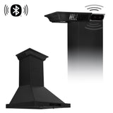 ZLINE 30" Wall Black Stainless Range Hood, Crown Speakers, BSKBNCRN-BT-30